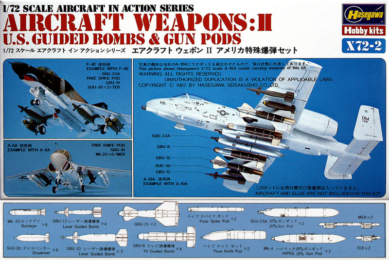 Hasegawa Models 35002 Aircraft Weapon II American Special Bomb Set 1:72 SCALE MODEL KIT