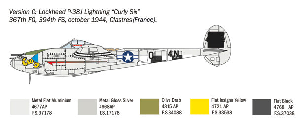 Italeri 1446 - SCALE 1 : 72 P-38J Lightning