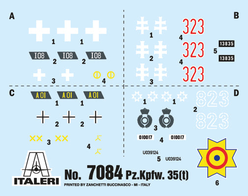 Italeri 7084 - SCALE 1 : 72 Pz. Kpfw. 35(t)