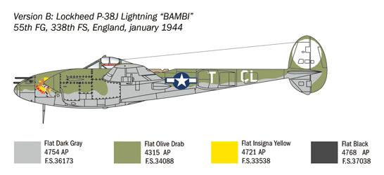 Italeri 1446 - SCALE 1 : 72 P-38J Lightning