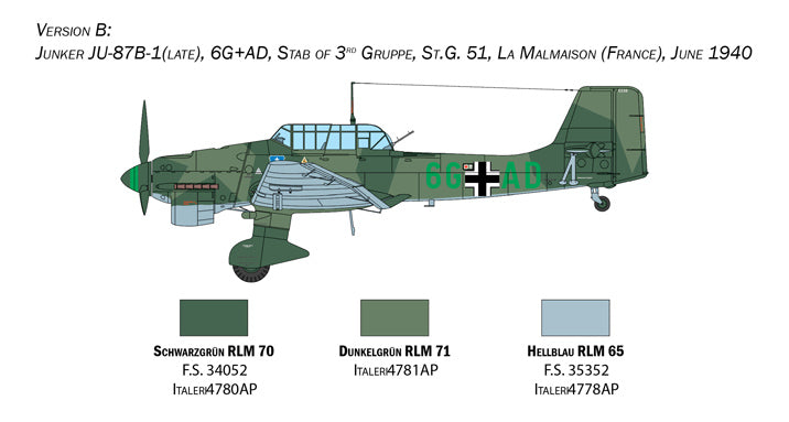 Italeri 2807 - SCALE 1 : 48 Junkers JU-87B Stuka