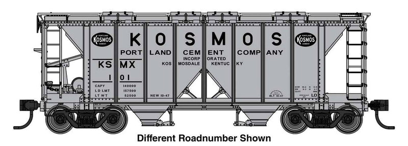 PREORDER Walthers Mainline HO 910-49722 ACF 1958 Cu Ft Covered Hopper, Kosmos Cement KSMX