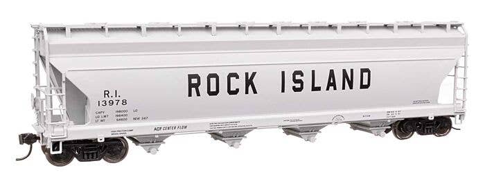 Walthers Mainline HO 49214 ACF 5250 4-Bay Centerflow Covered Hopper, Rock Island