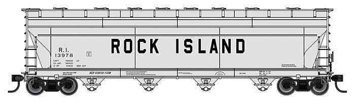 PREORDER Walthers Mainline HO 49214 ACF 5250 4-Bay Centerflow Covered Hopper, Rock Island