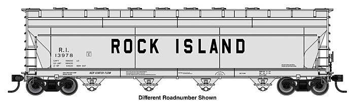 PREORDER Walthers Mainline HO 49216 ACF 5250 4-Bay Centerflow Covered Hopper, Rock Island