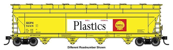 PREORDER Walthers Mainline HO 49218 ACF 5250 4-Bay Centerflow Covered Hopper, Shell Chemical