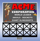 Miller Engineering HO/O 88-3751 Large Acme Billboard, Animated Neon Style Sign Kit