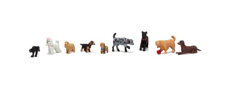 PREORDER Woodland Scenics A1972 HO Dogs & Cat - Scenic Accents(R) -- 8 Dogs, 1 Cat