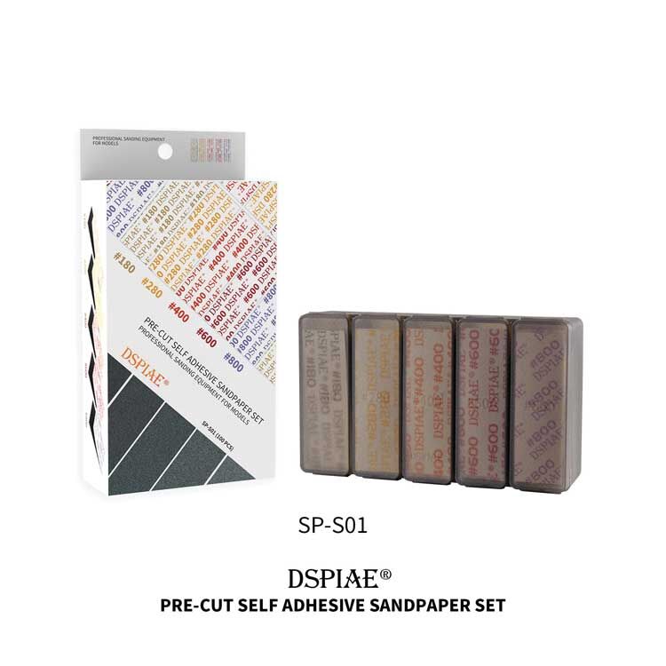 DSPIAE SPS01 Adhesive Sandpaper Set, #180-#800 Grit (100-Pack)