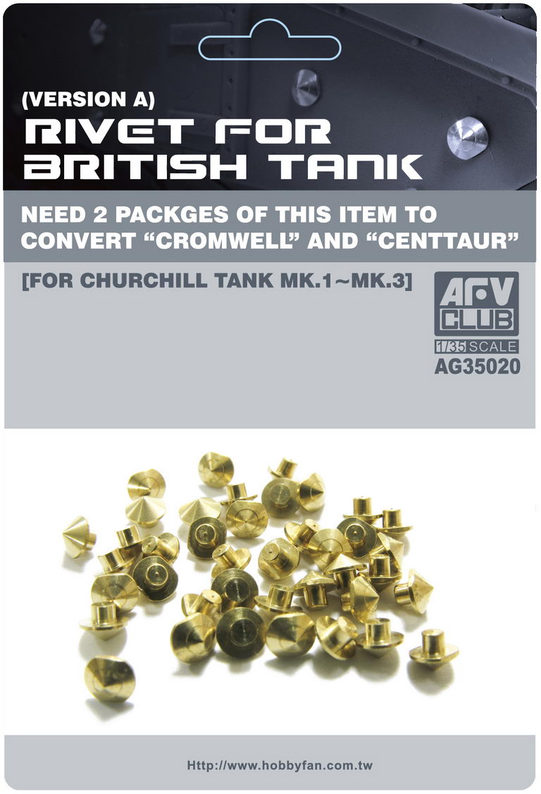 AFV Club AG35020 Brass Shield Bolt Churchill 1:35