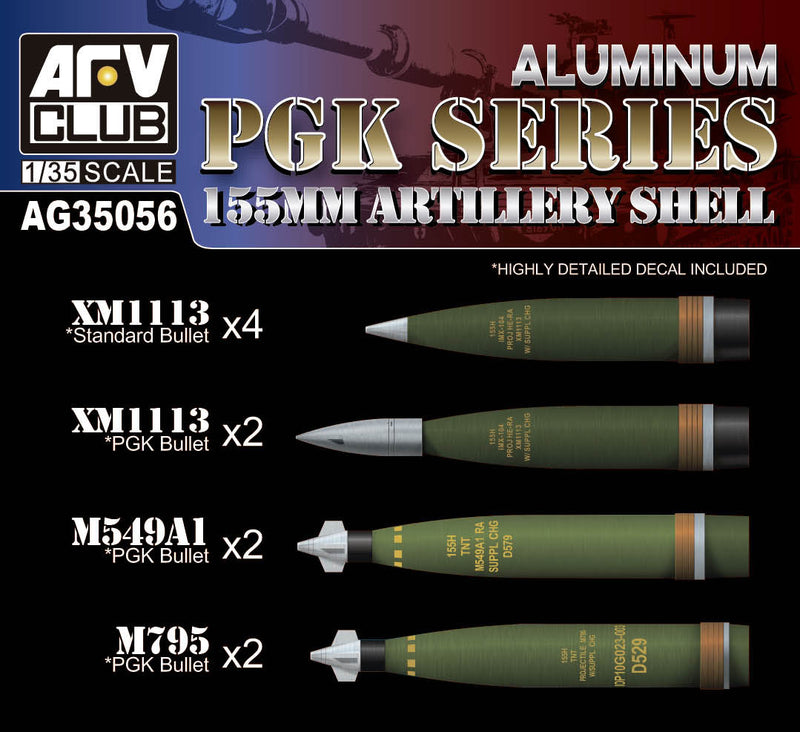 AFV Club AG35056 155mm Artillery Shell PGK 1:35