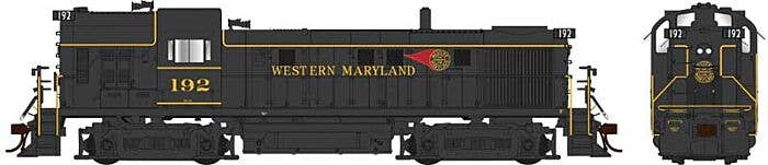 Bowser HO 25408 Alco RS3 Hammerhead High Hood Locomotive, Western Maryland