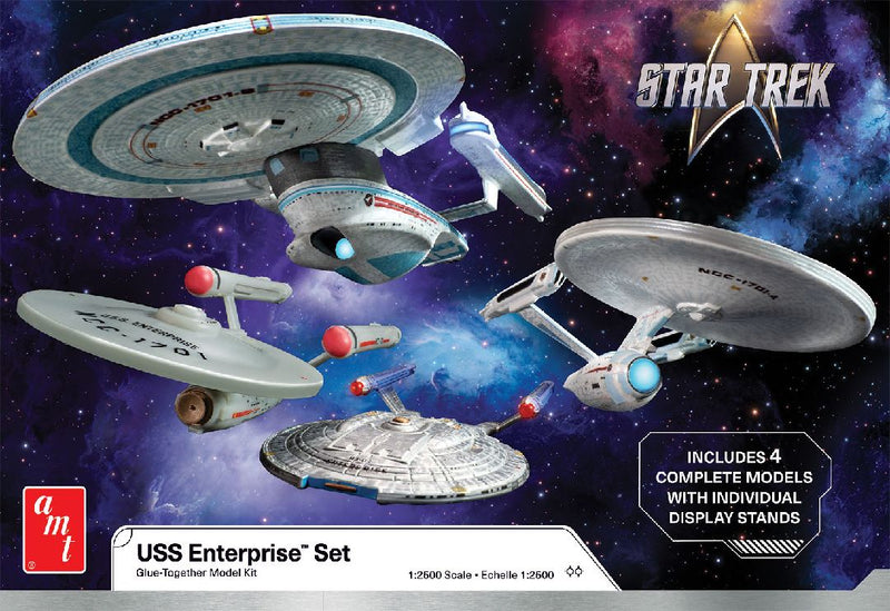 AMT Model Kits 1485 Star Trek U.S.S. Enterprise Four Ship Set 1:2500