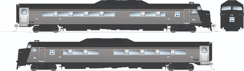 PREORDER Rapido HO 16904 Budd Roger Williams Passenger Car Set, Amtrak Early Version (2-Pack) (DCC & Sound Equipped)
