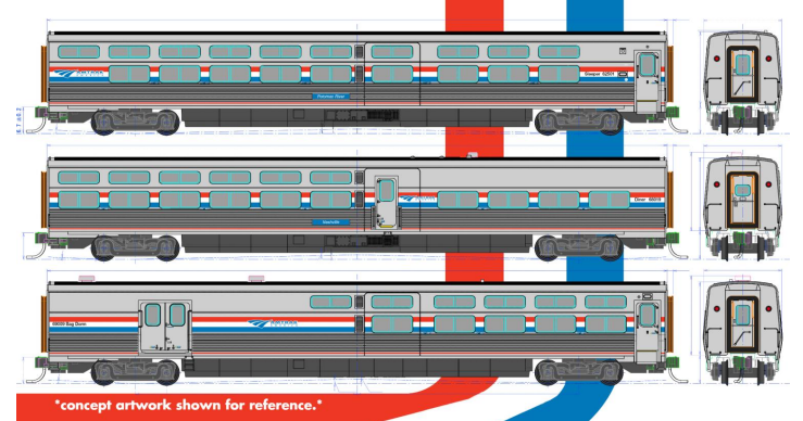 Kato N 1068004 Viewliner II Sleeper Baggage-Dorm and Diner Cars, Amtrak (Phase III) (4)