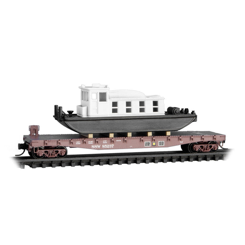 Micro-Trains 045 00 640 50' Flat Car, Fishbelly Side, w/ Side Mount Brake Wheel, St Louis Southwestern