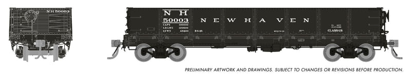 PREORDER Rapido HO 163015 40' Drop Bottom Gondola, New Haven (6-Pack)