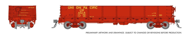 PREORDER Rapido HO 163017 40' Drop Bottom Gondola, Union Pacific (6-Pack)