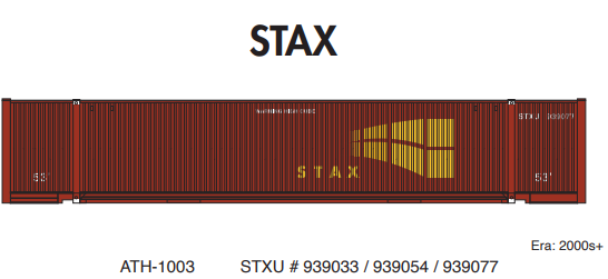 PREORDER Athearn ATH-1003 HO 53ft Jindo Container, STXU