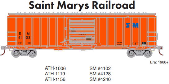 PREORDER Athearn ATH-1156 HO 50ft ACF Outside Post Box Car, SM