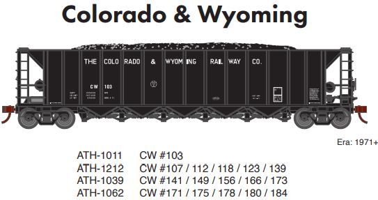 PREORDER Athearn ATH-1062 HO Ortner 5-Bay Hopper With Load, CW