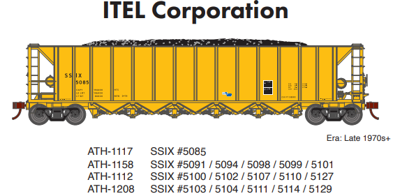 PREORDER Athearn ATH-1208 HO Ortner 5-Bay Hopper With Load, SSIX