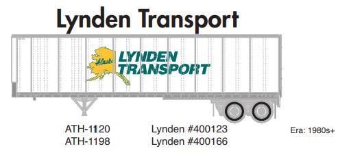 PREORDER Athearn ATH-1198 HO 40ft Fruehauf Z-Van Trailer, Lynden