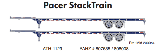 PREORDER Athearn ATH-1129 HO 53ft Container Chassis, PAHZ