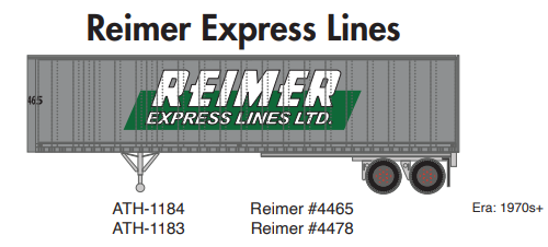 PREORDER Athearn ATH-1183 N 40ft Fruehauf Z-Van Trailer, Reimer