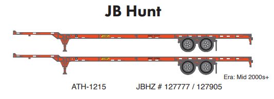 PREORDER Athearn ATH-1215 HO 53ft Container Chassis, JBHZ