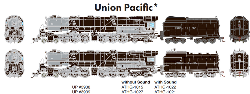 Athearn Genesis ATHG-1022 HO Early Challenger 4-6-6-4 w/DCC & Sound,, UP