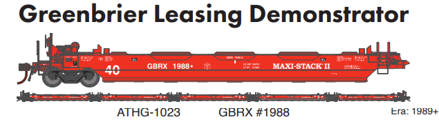 PREORDER Athearn Genesis ATHG-1023 HO Gunderson MAXI-STACK II Well Car, GBRX