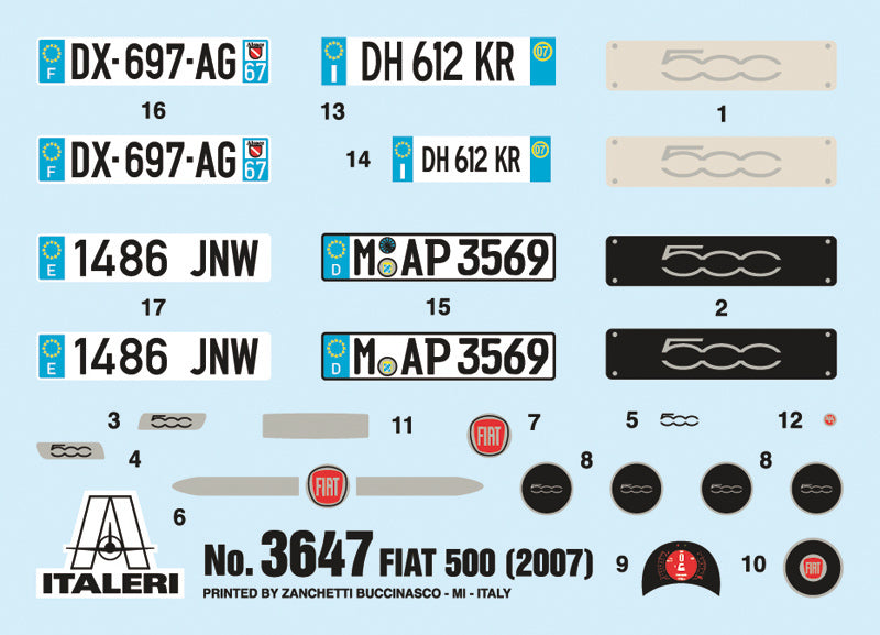 Italeri 3647 FIAT 500 (2007) 1:24