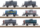 PREORDER Minitrix HO 24170 2-Axle Era III Tank Car, Assorted (6-Pack)