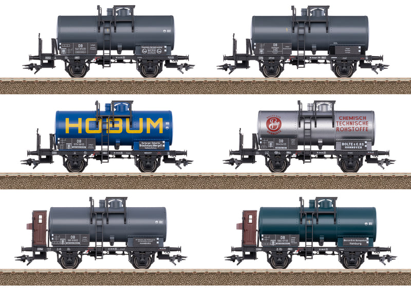 PREORDER Minitrix HO 24170 2-Axle Era III Tank Car, Assorted (6-Pack)