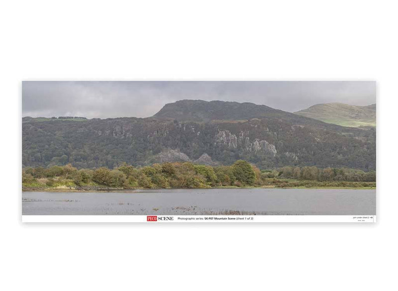 Peco SKP07 Backscene Photographic Background, Mountain Scene 95" x 13"
