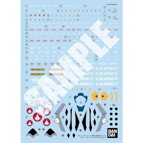 Bandai 2691352 Yf-21 Guld Goa Bowman Use Decal HG