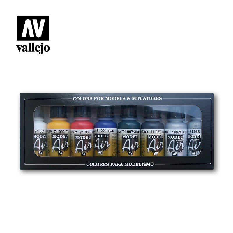 Vallejo Acrylic Paints 71174 Basic Color Paint Set (8-Pack)