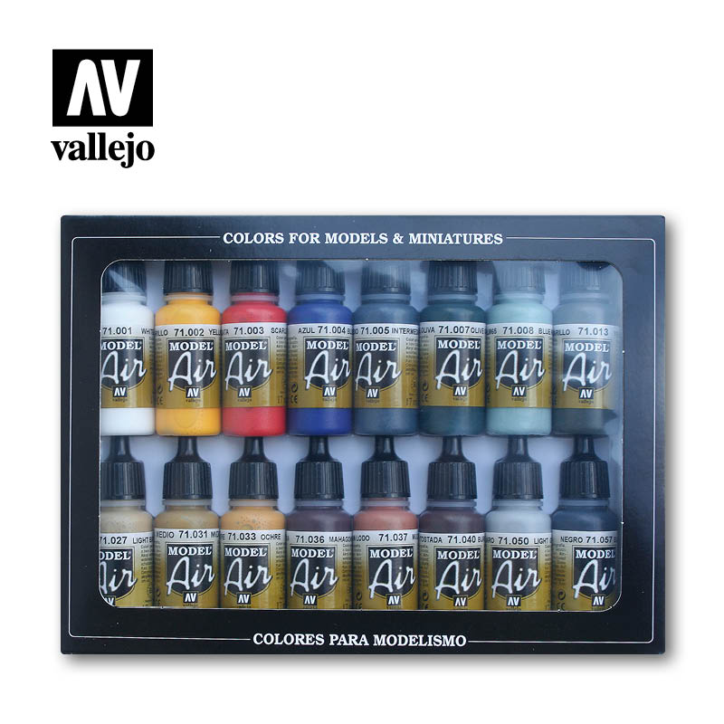 Vallejo Acrylic Paints 71178 Basic Color Paint Set (16-Pack)