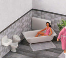 Faller HO 180993 Bathroom Interior Tiles and Fixtures Set, Printed Tile, Molded Fixtures