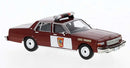 Brekina HO 19714 1987 Chevrolet Caprice Sedan, Assembled, Minnesota State Trooper (maroon, white)