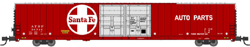 PREORDER Bluford Shops N 86821 86' Double Door Boxcar, Atchison Topeka & Santa Fe