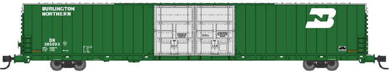 PREORDER Bluford Shops N 86721 86' Double Door Boxcar, Burlington Northern