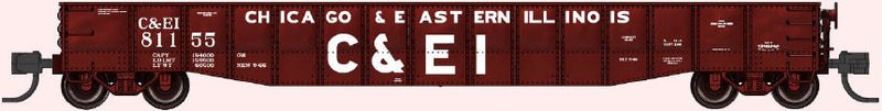 PREORDER Bluford Shops N 52258 52'6" 15-Panel Heavily Dented Mill Gondola, Chicago & Eastern Illinois