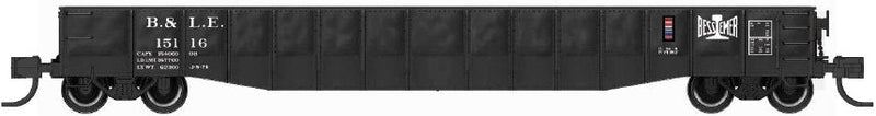 PREORDER Bluford Shops N 52215 52'6" 15-Panel Medium Dented Mill Gondola, Bessemer & Lake Erie