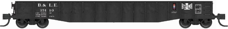 PREORDER Bluford Shops N 52210 52'6" 15-Panel Lightly Dented Mill Gondola, Bessemer & Lake Erie