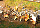 Faller HO 130513 Boats Kit (Plastic), 1 Each Rowboat, Sailboat & 2 Each: Rubber Dinghies, Pedal Boats & Canoes