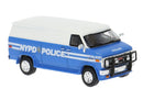 PREORDER Brekina HO 18261 1970s GMC Verdura Cargo Van, Assembled, New York Police Department NYPD (blue, white)