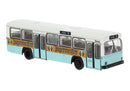 PREORDER Brekina HO 59164 1970s Bussing BS 110V Bus, Assembled, END Germany (white, blue, orange, Jagermeister Ad, German Lettering)