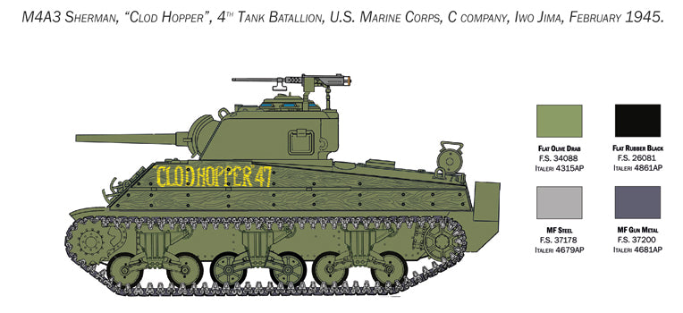 Italeri 6583 - SCALE 1 : 35 M4 SHERMAN U.S. MARINE CORPS